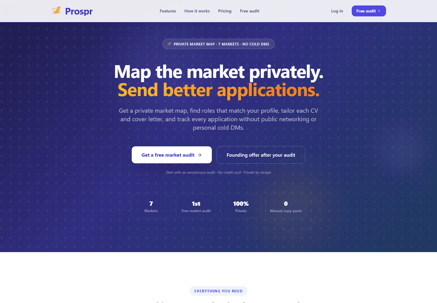 Prospr homepage snapshot